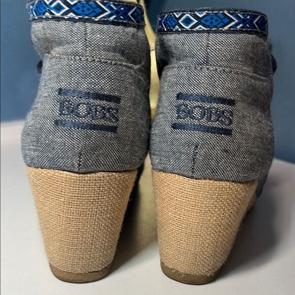 Cute Lace Up Denim Wedge Heel Chucka Booties from Bob's by Sketchers Womens 10 - Picture 6 of 10